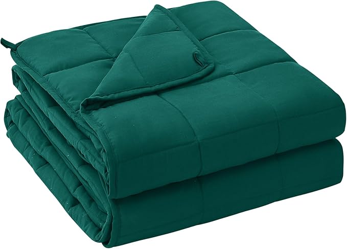 King Size Weighted Blanket for Adults (20 lbs, 80” x 87”, Dark Green) Cooling Heavy Blanket for Sleeping Perfect for 190-210 lbs, Breathable Blanket for Adults & Couple All Season, Machine Washable