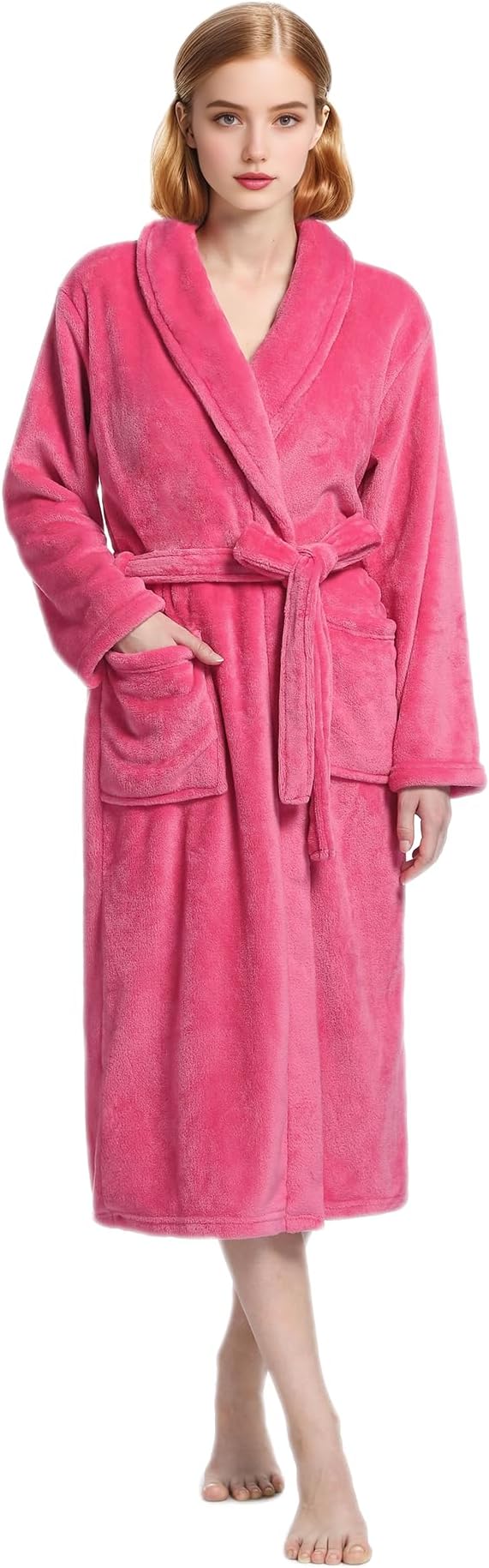 Plush Soft Robes for Women, Premium Fleece Womens Robe Cozy Warm Bathrobe