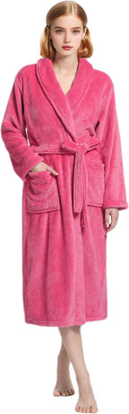 Plush Soft Robes for Women, Premium Fleece Womens Robe Cozy Warm Bathrobe