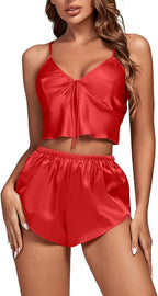 OPOIPIN Women's 3 Piece Pajama Set Sexy Cami Top and Shorts with Robe Sleepwear Loungewear Set