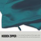 Natural Mulberry Silk Pillowcase for Hair and Skin Queen Size 20"X30" Pillow Case with Hidden Zipper Soft Breathable Smooth Cooling Silk Pillow Covers for Sleeping (Teal,Queen,1Pcs)