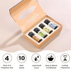 Folkulture Essential Oils for Diffuser for Home | Set of 4 Essential Oil | Diffuser Oils Scented | Essential Oils for Candle Making | Diffusers Fragrance Oils for Soap Making - Seasons