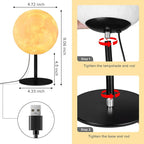 Moon Lamp Small Table Lamp for Bedroom, Dimmable Bedside Table Lamp with 30 Modes, Night Light Bedside Lamps for Night Stands, Desk Lamp for Living Room, Office, Dorm, Birthday Gifts for Kids Teens