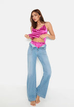 EKOUAER Silky Pajama Set for Women V-Neck Satin Camisole Lingerie Sets Party Loungewear Sleepwear