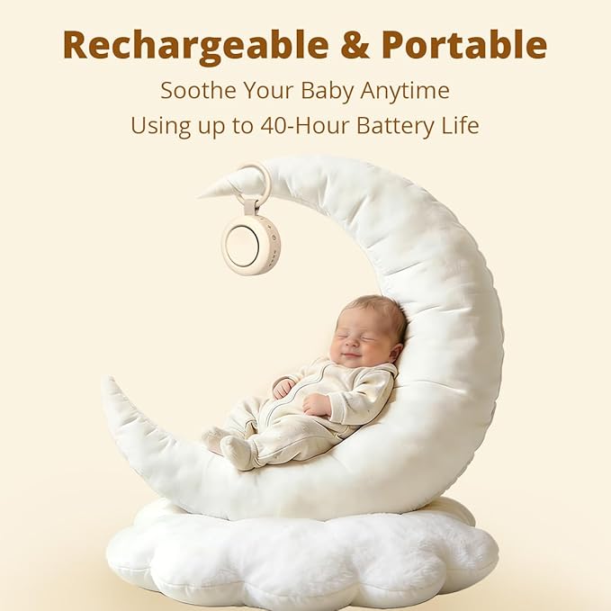 Portable Sound Machine White Noise Machine 40H Powerful Battery 30 Soothing Sounds 4 Timers Memory Function for Baby Kids Adults Sleep Brown Noise Sounds Machine for Home Travel Office