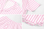 Umeyda Girls & Women Satin Pajamas Set Button Down 2 Piece Silk Pjs Shorts Set Ruffle Sleepwear, 5 Years-Women L