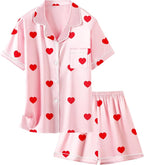 Girls & Womens Satin Pajamas Set, Silk Button-Down Sleepwear 2 Piece Nightwear, 3 Years - Women XXL