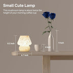Dawnwake Mushroom Lamp Table Lamp for Bedroom,Small Desk Bedside Lamps for Living Room,Mushroom Decor Cute Mini Modern Mid Century Lamps for Night Stands (White)