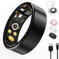 Smart Ring For Women Men, Health Tracker with Heart Rate, Blood Oxygen, Blood Pressure, Sleep Monitor, Step Counting, IP68 Waterproof Fitness ring, No App Fees for iPhone & Android (Black, 13#)