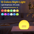 Magicteam Sunrise Alarm Clock Wake Up Clock Natural Sunset Simulation 21 Soothing Sounds Dual Alarm 6 Times Snooze 28 Ringtones Dimmable 12 Colors Night Light 10 Timer Options Adjustable Volume