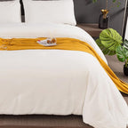 CLOTHKNOW White Comforter Set California King Velvet Bedding Sets Soft Flannel Comforters White Comforter with 2 x Pillow Cases