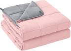 yescool Weighted Blanket for Adults (17 lbs, 60" x 80", Pink Grey) Cooling Heavy Blanket for Sleeping Perfect for 160-180 lbs, Queen Size Breathable Blanket with Premium Glass Bead, Machine Washable