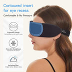 ALASKA BEAR Sleep Headphone Mask Bluetooth 5.2 HD Stereo Noise Reduction 3D Eye Mask for Sleeping Eye Contour Built-in Mask w/Thin Speakers Wireless Audio Sports Headgear(Black)