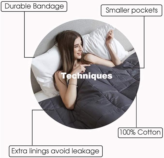 Weighted Idea Weighted Blanket for Adults (Dark Grey,60"x80",20lbs) Cooling Breathable Heavy Blanket with Premium Glass Beads All-Season Soft Thick Comfort