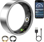 Smart Ring for Women & Men, Fitness Tracker with Heart Rate, Blood Oxygen, Sleep Monitoring, Long-Lasting Battery, IP68 Waterproof (Silver, 11)