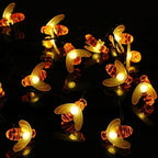Honeybee Solar String Lights,Waterproof 20FT 30Led Bumble Bee Shape Solar Powered Fairy String Lights for Outdoor Garden Summer Party Wedding Xmas Decoration(Warm White)