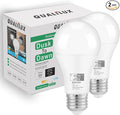 Qualilux Dusk to Dawn Light Bulbs Outdoor 850 Lumen, 60W Equivalent, Daylight Deluxe 6000K, LED 9.5W, A19, E26 Base, 2-Pack, HQ-H002