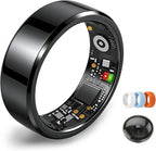 Smart Ring for Women Men,Fitness Tracker Ring,Heart Rate,Blood Oxygen,Step Tracker,Sleep Tracker,Meditation Assistance,No Subscription Fee,IP68 Waterproof Smart Ring for iphone&Android(Black 7)