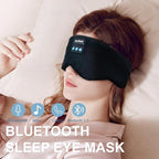 Joythink Weighted Eye Masks Bluetooth Sleep Mask Headphones Silk Wireless Bluetooth Headband for Side Sleepers Blackout for Airplane Travel Men Women Black