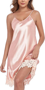 BestWendding Women's Silk Robe Set 2 Pieces Pajamas Sets Sexy Soft Satin Robe with V Neck Camisole Lingerie Nightgown