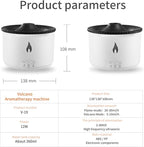 BOHOFAM Essential Oil Diffuser 360ML,Volcano and Flame Diffuser/Humidifier 2 Mode,Diffusers for Home with 7 Colorful Light,Included 4 Hotel Collection Diffuser Oil for Bedroom(White Translucent)