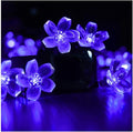 SEMILITS Outdoor Solar String Lights 50LED Flower Shaped Solar Fairy Lights for Christmas Garden Decoration Blue