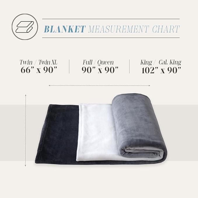 Elegant Comfort Luxury Velvety Feel Blanket, All-Season Lightweight Blanket, Ultra Plush, Soft, Cozy-Fuzzy Flannel Fleece for Couch, Sofa, Bed, Travel, Ombre Design, King/California King, Gray