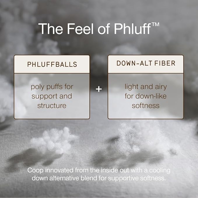 Coop Home Goods Extra Phluff Pillow Fill, 3oz Bag of Poly Fiber Fill for Down Alternative Pillow, Soft and Plush, Polyfill Stuffing for Bed Pillows