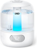 DREO Humidifiers for Bedroom, 3L Top Fill 30H & 26dB Quiet Runtime for Large Room, Cool Mist Ultrasonic Humidifier with Humidity Sensor, Night Light for Home, Baby, Nursery, Plants, New Edition