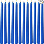 12-Pack Royal-Blue Taper Candles, 10 Inch Unscented Dripless Candlesticks, Long-Lasting Burn Time of 7-8 Hours, Perfect for Home Décor Dinner Party Meditation