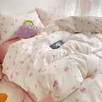 Nayoroom Pink Bow Duvet Cover Queen Size Heart Bows Printed Coquette Bedding Set 3 Pcs Kids Girls Cute Comforter Cover with Zipper Closure Soft Breathable Microfiber