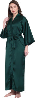 Silk Robes for Women Ankle Length Satin Kimono Robes with Belt Bridemaids Sleepwear Bachelorette Nightgown