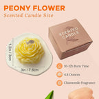 Yellow Peony Flower Shape Candles for Women - Aromatic Pastel Aesthetic Candle with Chamomile Fragrance - Christmas Gift for Friends Colleagues and Classmates (3 inch)