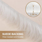 Sheepskin Faux Fur Rug, 2x3 White Fur Rug for Bedroom Small Area Throw Fluffy Fuzzy Carpet for Living Room Luxury Decor Washable Soft Shag Mats for Kids Room Nursery Dorm Bedside