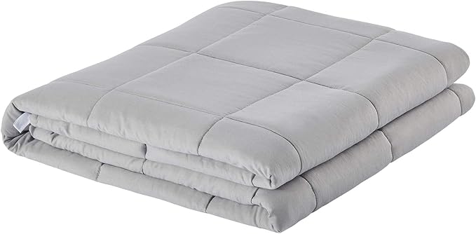 TONGDADA Kids Weighted Blanket | 40''x60'',7lbs | for Child Between 55-80 lbs | Premium Cotton Material with Glass Beads | Light Grey