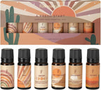 Folkulture Fresh Essential Oils Set for Diffuser | Aromatherapy Oils Set for Meditation, Relaxation, Reset & Mindful Living | 6 Scents – Lavender, Palo Santo, Ocean Salt, Sandalwood & More