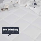 HIG 3pc Down Alternative Comforter Set - All Season Reversible Comforter with Two Shams - Quilted Duvet Insert with Corner Tabs -Box Stitched - Breathable, Soft, Fluffy (Full/Queen, Pure White)