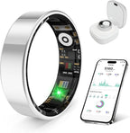 Smart Health Ring, Featuring Stress and Sleep Monitoring Functions, Compatible with iOS and Android,Waterproof Fitness Tracker for Women & Men, No Subscription Fee. (Silver, 10)
