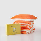 COTTEBED Winter Reversible Softness Burnt Orange and Beige Twin Comforter Set for Girls Kids College Dorm, Warm Thick Breathable Fluffy Cozy Comfy Bedding Down Comforter Christmas, Twin/Twin XL