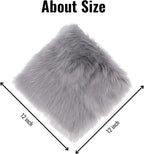 12inch Square Small Faux Fur Sheepskin Cushion Soft Plush Area Rug,Photo Background for Small Product Desktop Photography,Display and Decor,Jewelry,Nail Art,Locker Accessories (Grey)