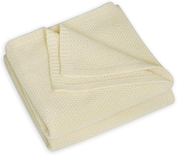 Cream White Waffle Texture Throw Blanket for Couch,Soft Cozy Cable Knit Throw for Bed Sofa Chair Living Room,Lightweight Warm Maximalist Decor Christmas Blanket,50"x60" (cr-A03)