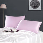 ZIMASILK 100% Pure Mulberry Silk Pillowcase for Hair and Skin Health,Soft and Smooth,Both Sides Premium Grade 6A Silk,600 Thread Count,with Hidden Zipper,1pc (Queen 20''x30'',Light Purple)