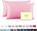 Silk Pillow Cases 2 Pack,Soft Breathable and Sliky Queen Size Pillow Cases Set of 2,Natural Mulberry Silk Pillowcase Set of 2 for Hair and Skin with Hidden Zipper (Pink,20"X 30",2pcs)
