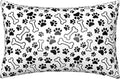 Silk Like Pillowcase for Hair and Skin Black Paw Prints and Bones 1 Pack Satin Pillowcase with Hidden Zipper Soft Breathable Smooth Cooling Pillow Cover Standard Size for Bedroom Sofa 20”x26”