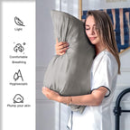 Mulberry Silk Pillowcase for Hair and Skin Standard Size 20"X 26" Pillow Case with Hidden Zipper Soft Breathable Smooth Cooling Silk Pillow Covers for Sleeping (Gray,Standard,1Pcs)