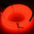 JIGUOOR EL Wire Battery Pack 9.8ft / 3m Bright Neon Light Strip 360° Illumination Neon Tube Rope Lights for DIY, Festival, Party Decoration, Pub, Halloween, Chrismas (9.8ft / 3m, Red)