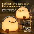 S NMT Cute Duck Night Light for Children,Soft Silicone Sleep Light with USB Rechargeable,Touch Sensor Nightlights for Kids Room Gift
