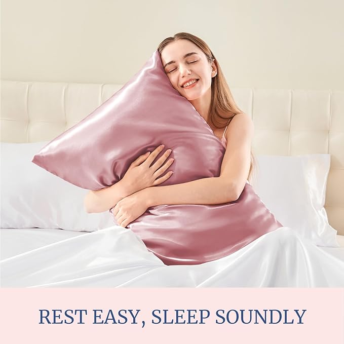 BEDELITE Satin Pillowcase for Hair and Skin, Super Soft and Cooling Similar to Silk Pillow Cases 2 Pack with Envelope Closure, Gift for Women Men(20"x30" Queen Size, Nostalgia)
