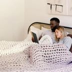 Nuzzie Original Knit Weighted Blanket - Breathable, Cooling, Hand Made Knit Throw Blanket for Sleep - Machine Washable, Stylish Decor Design (Dusty Rose, Full | 16lbs | 48"x72")