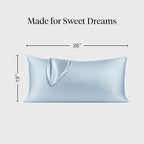 Kitsch Satin Pillowcase with Zipper for Hair & Skin - Softer Than Silk Pillow Cases, Smooth Cooling Satin Pillow Case, Wrinkle-Free, Machine Washable, King Size Satin Pillow Case 19x36 -Haze Blue